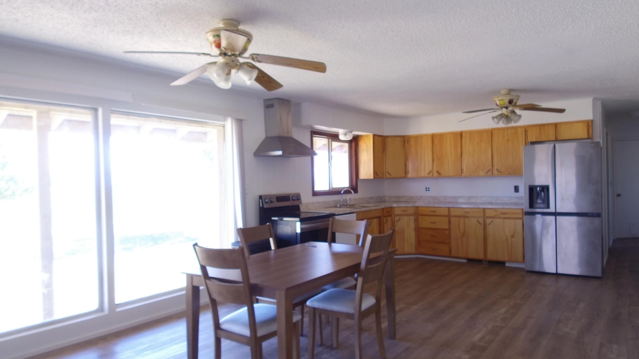 Kitchen and dining area inside the Andy Hill Road residence